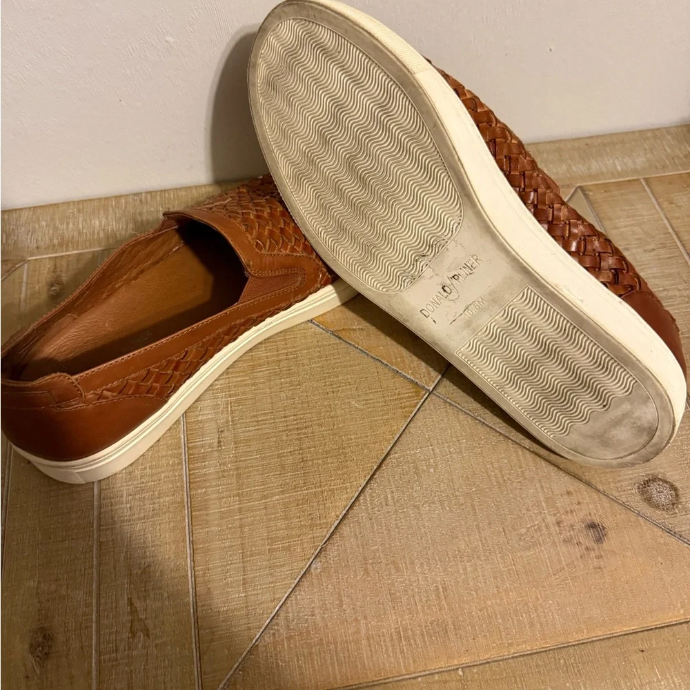 Donald J. Pliner Tan Woven Leather Loafers - Picture 8 of 8